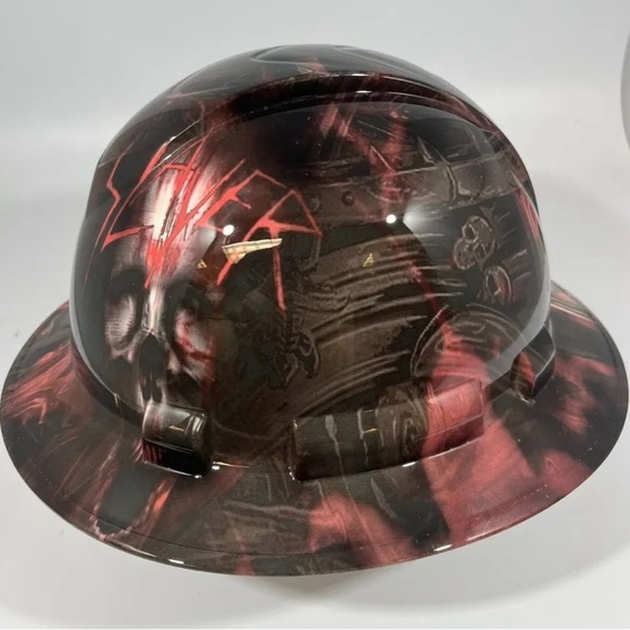 New Full Brim Vented Hard Hat Custom Hydro Dipped SLAYER - Picture 4 of 6